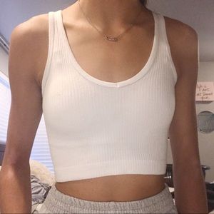 Urban Outfitters white drew seamless tank
